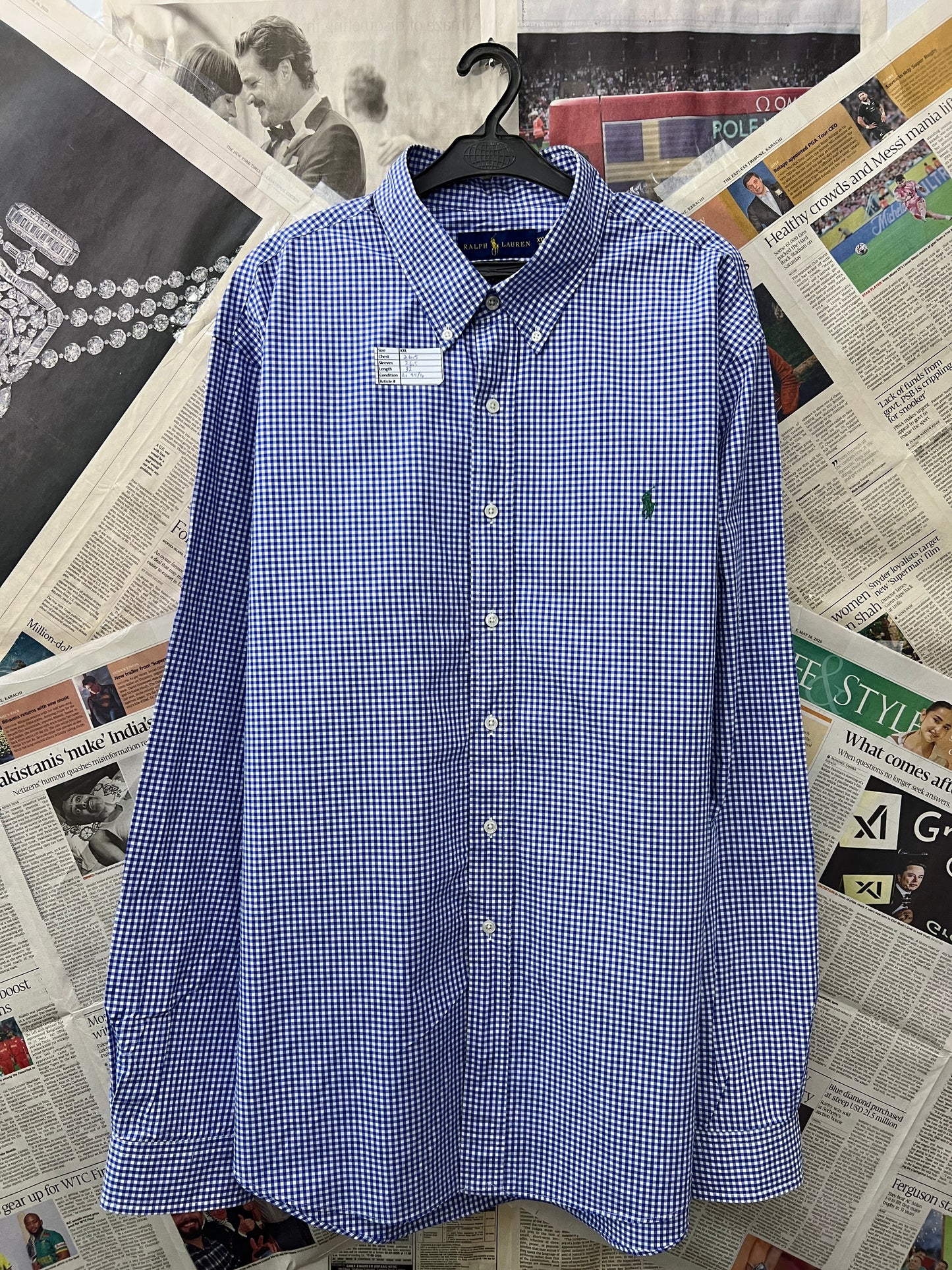 Ralph Lauren® Blue Check | Chest: 26.5 | XXL | Shirt | Cotton