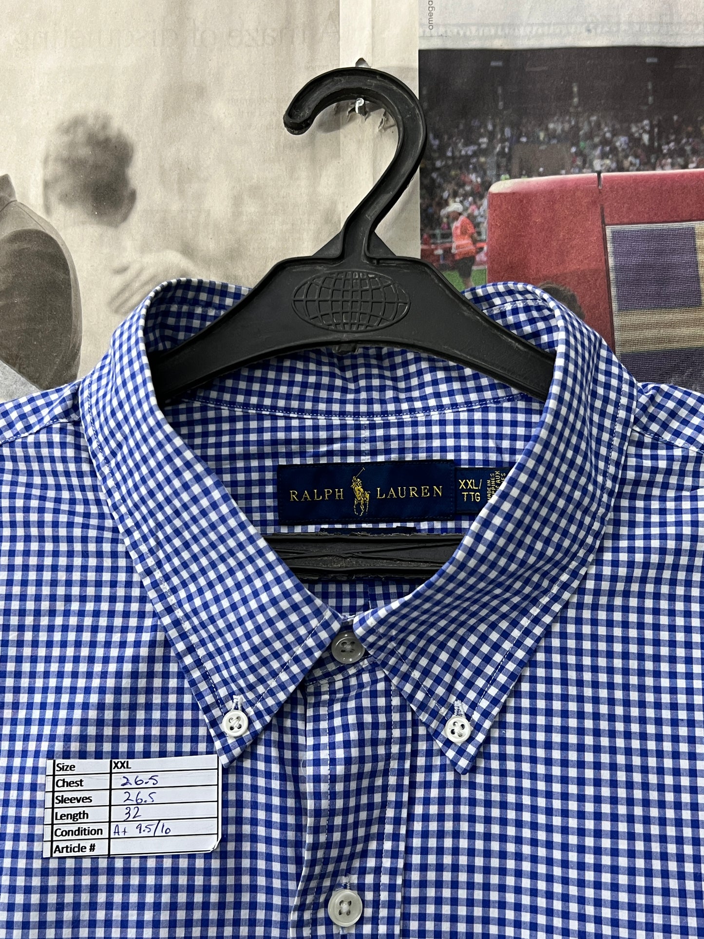 Ralph Lauren® Blue Check | Chest: 26.5 | XXL | Shirt | Cotton