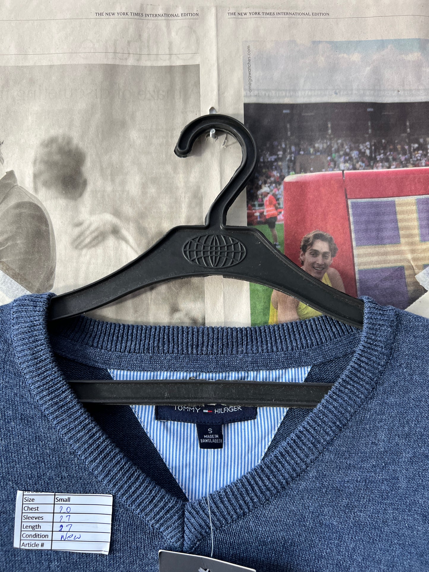 Tommy Hilfiger® Blue | Chest 20 | Small | V-Neck Sweater | Cotton