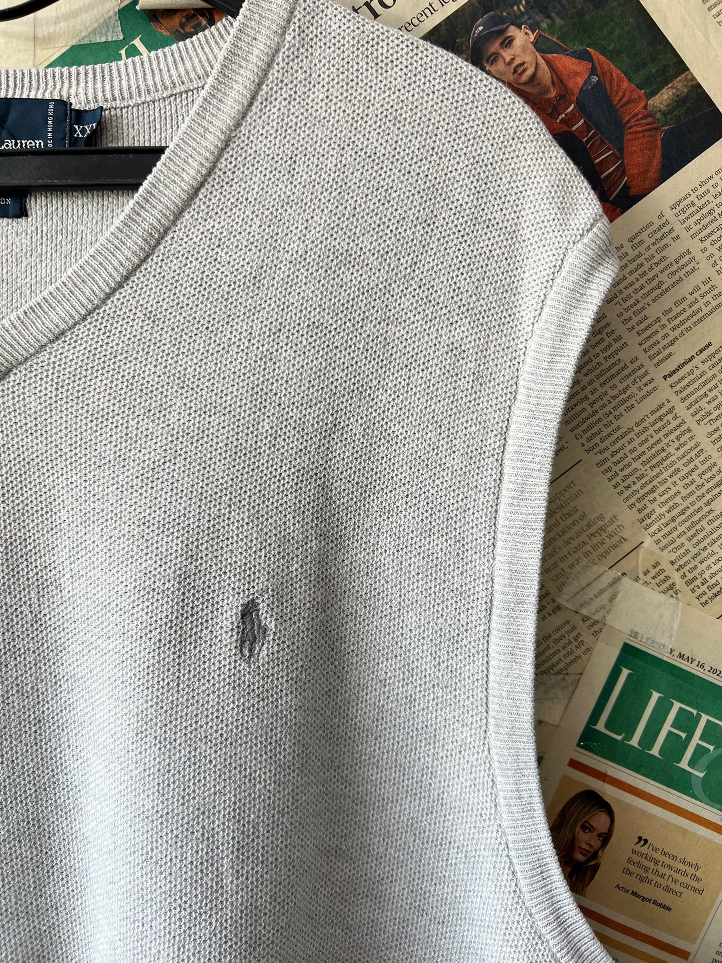 Ralph Lauren® XL | Chest 25 | Grey | Sleeveless Sweater | Cotton | 716