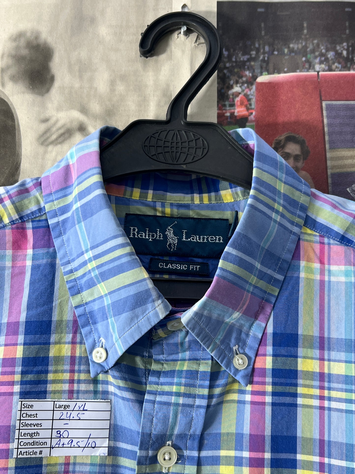 Ralph Lauren® Blue Multi-check | Chest 24.5 | XL/L | Shirt | Cotton