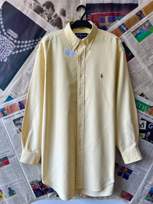 Ralph Lauren® XXL | Chest 27.5 | Flax Oxford | Shirt | Cotton