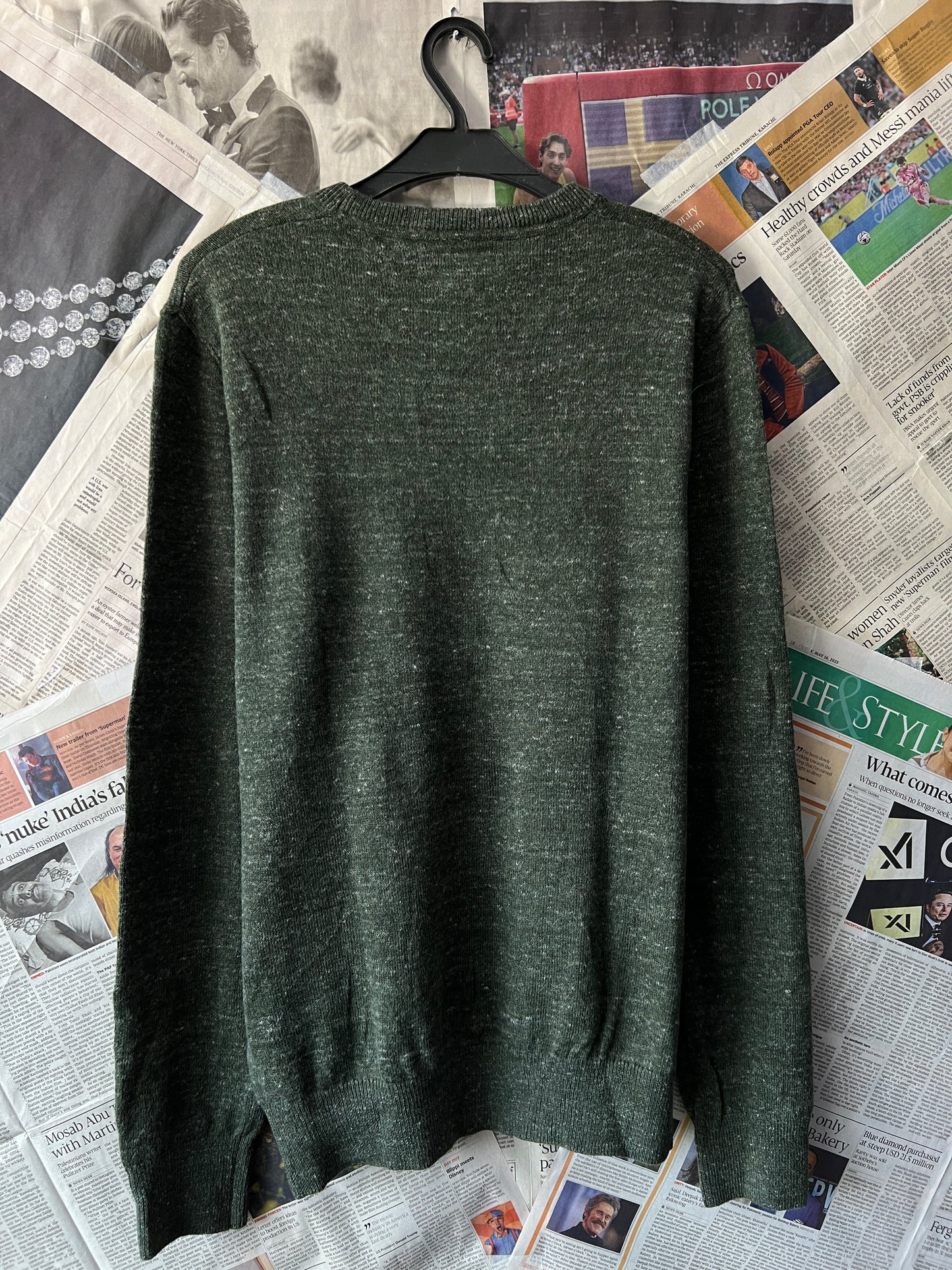 GAP® Heathered Forest| Chest 20.5 | Small | Crewneck Sweater |  Cotton