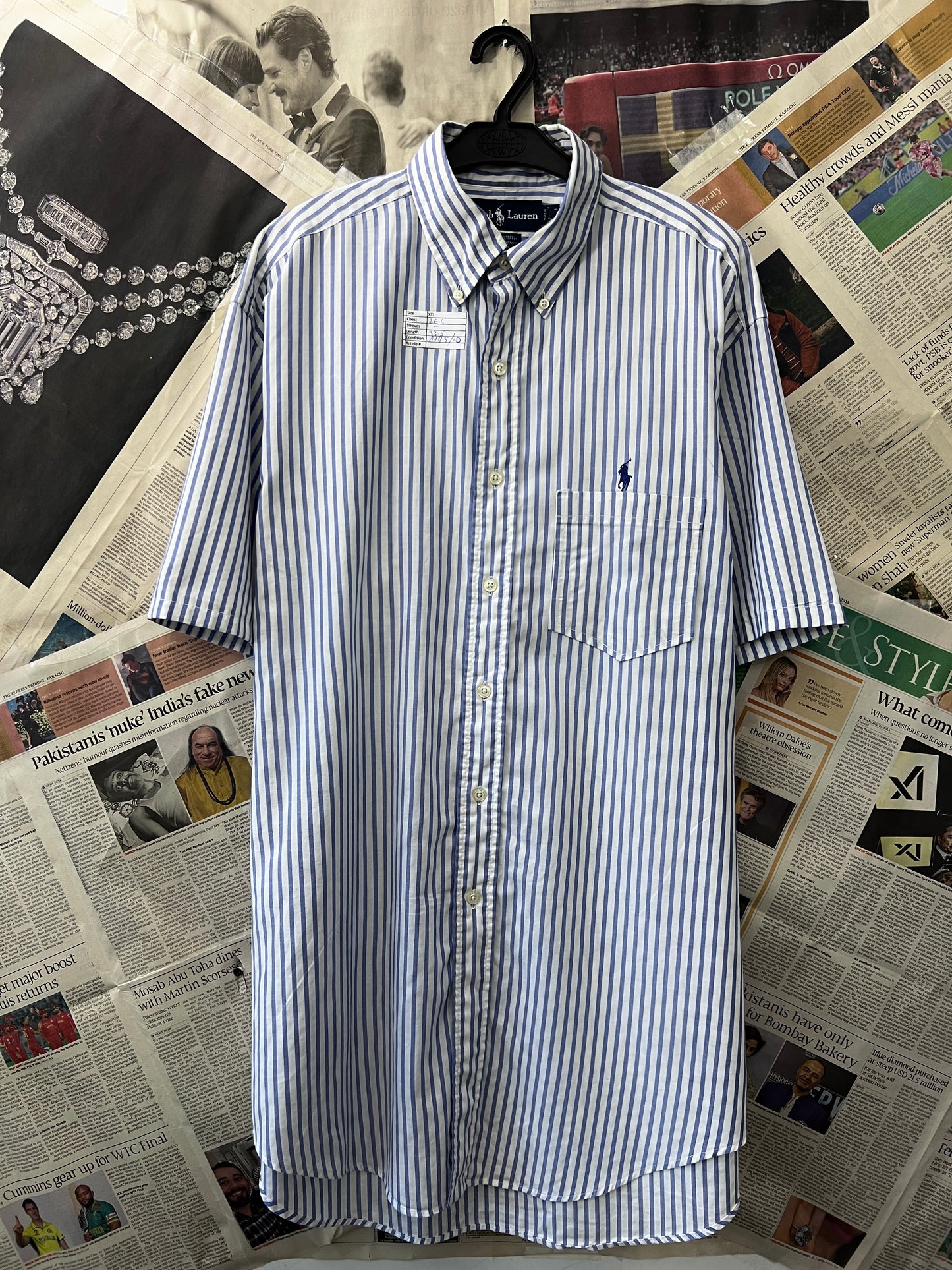Ralph Lauren® Blue Striped | Chest 26.5 | XXL | Shirt | Cotton