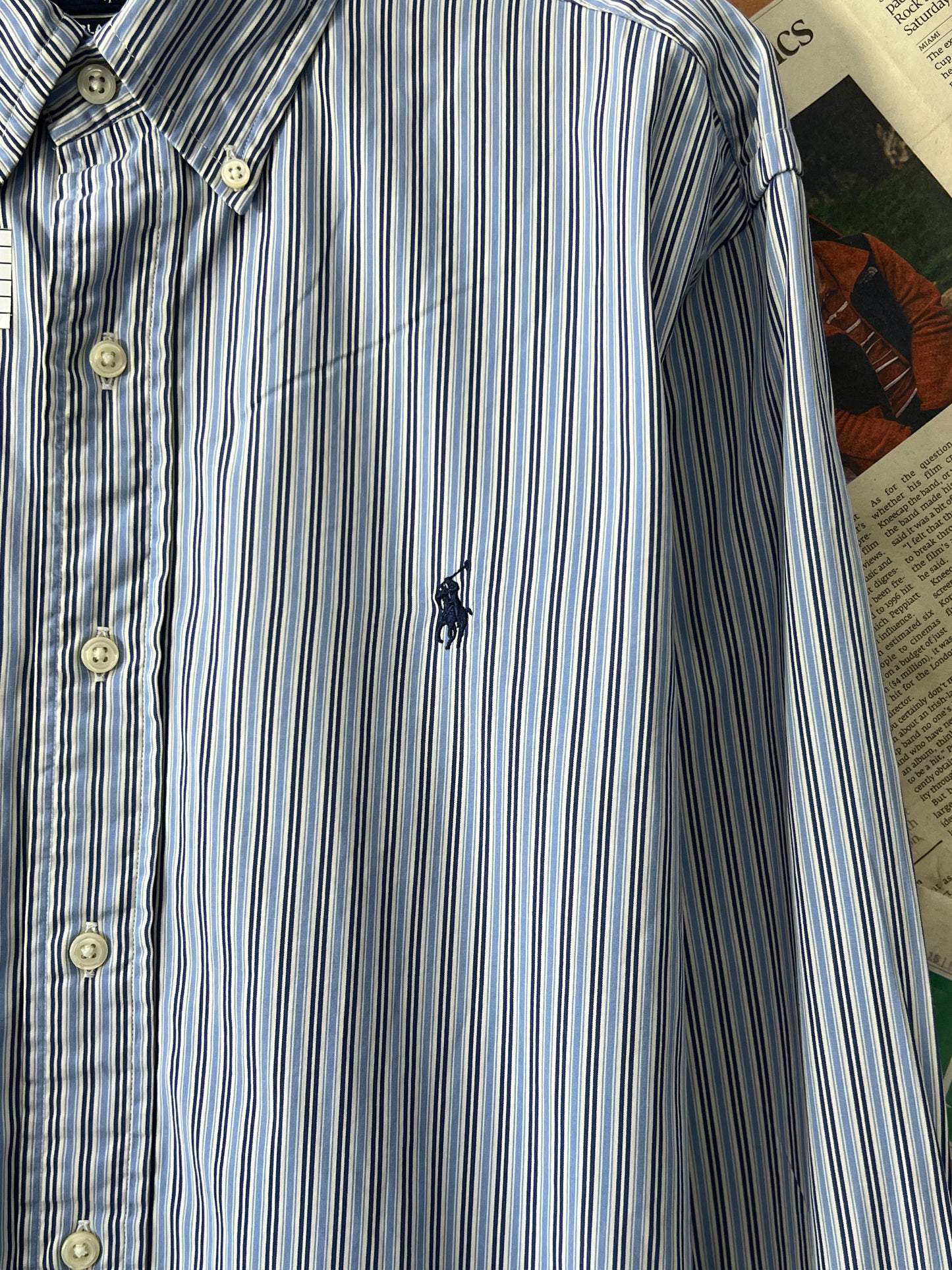 Ralph Lauren® Blue Striped | Chest 23.5 | Large | Shirt | Cotton