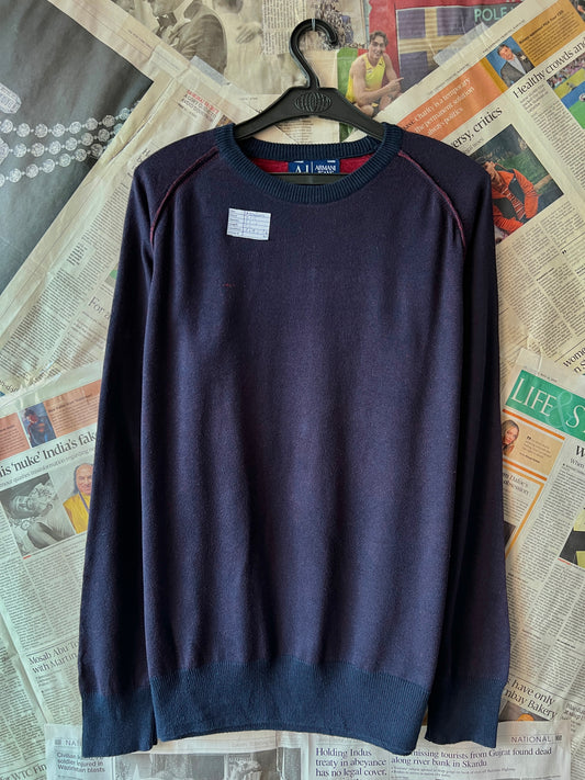 Armani® Medium | Chest 21.5 | Wine | Sweater | Cotton-Cashmere blend | 411