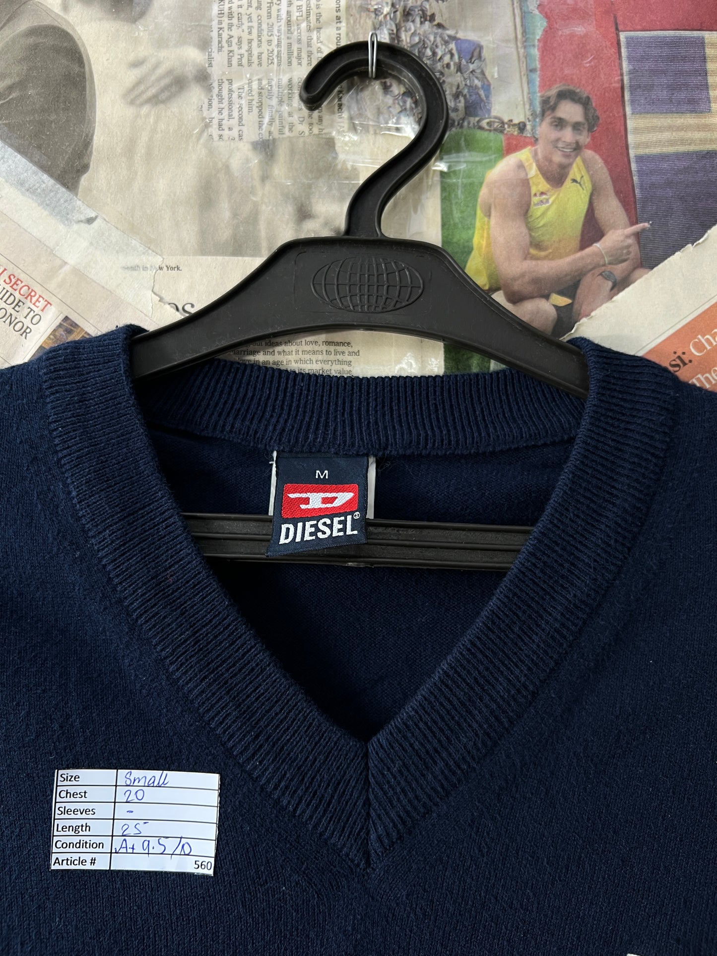 DieselĀ® Small | Chest 20 | Navy Blue | Sweater | Cotton | 560