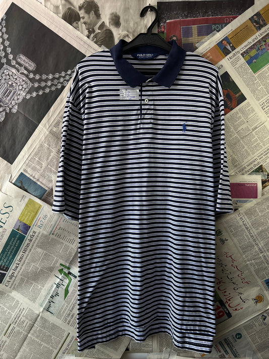 Ralph Lauren® Blue Striped | Chest 26 | XL | Polo | Pima Cotton