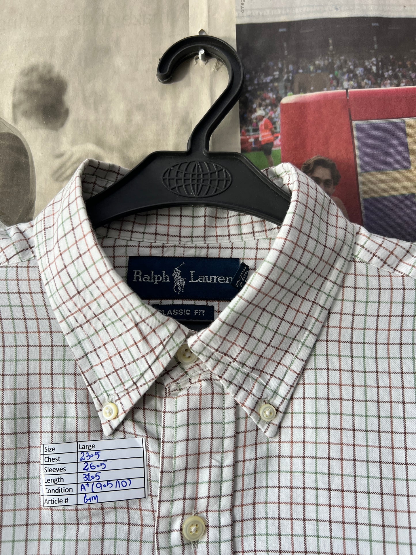 Ralph Lauren® Light Brown Box check – (Chest: 23.5)