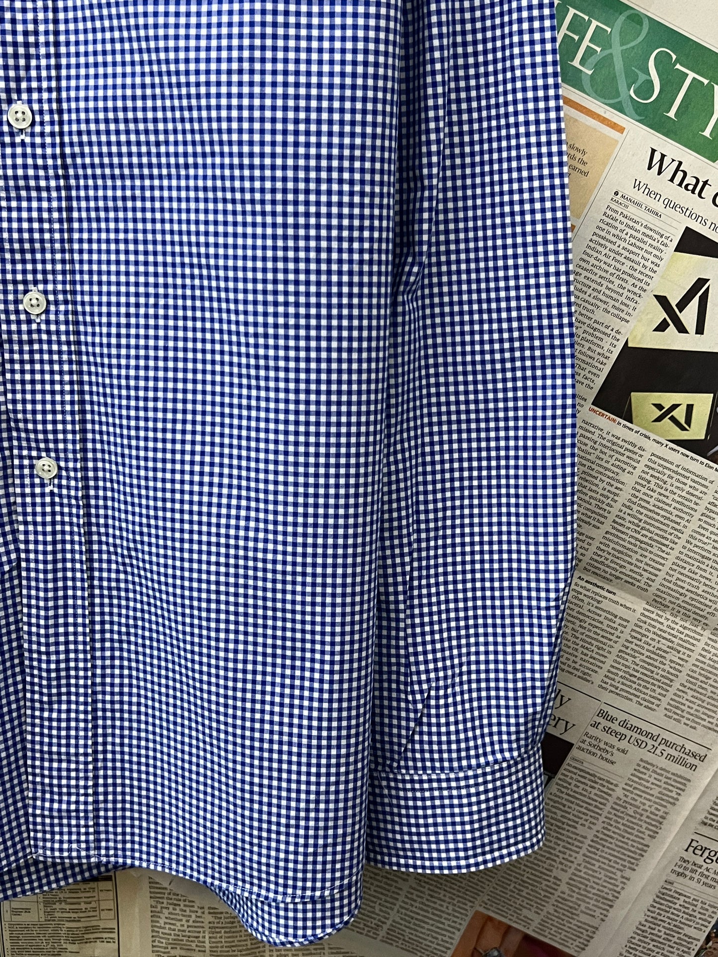 Ralph Lauren® Blue Check | Chest: 26.5 | XXL | Shirt | Cotton