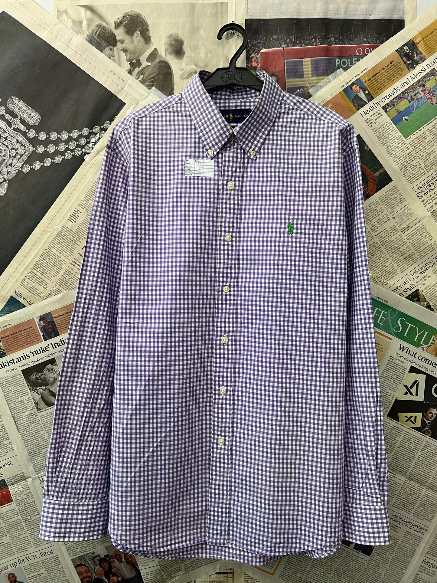 Ralph Lauren® Iris Check | Chest 24.5 | XL/L | Shirt | Cotton