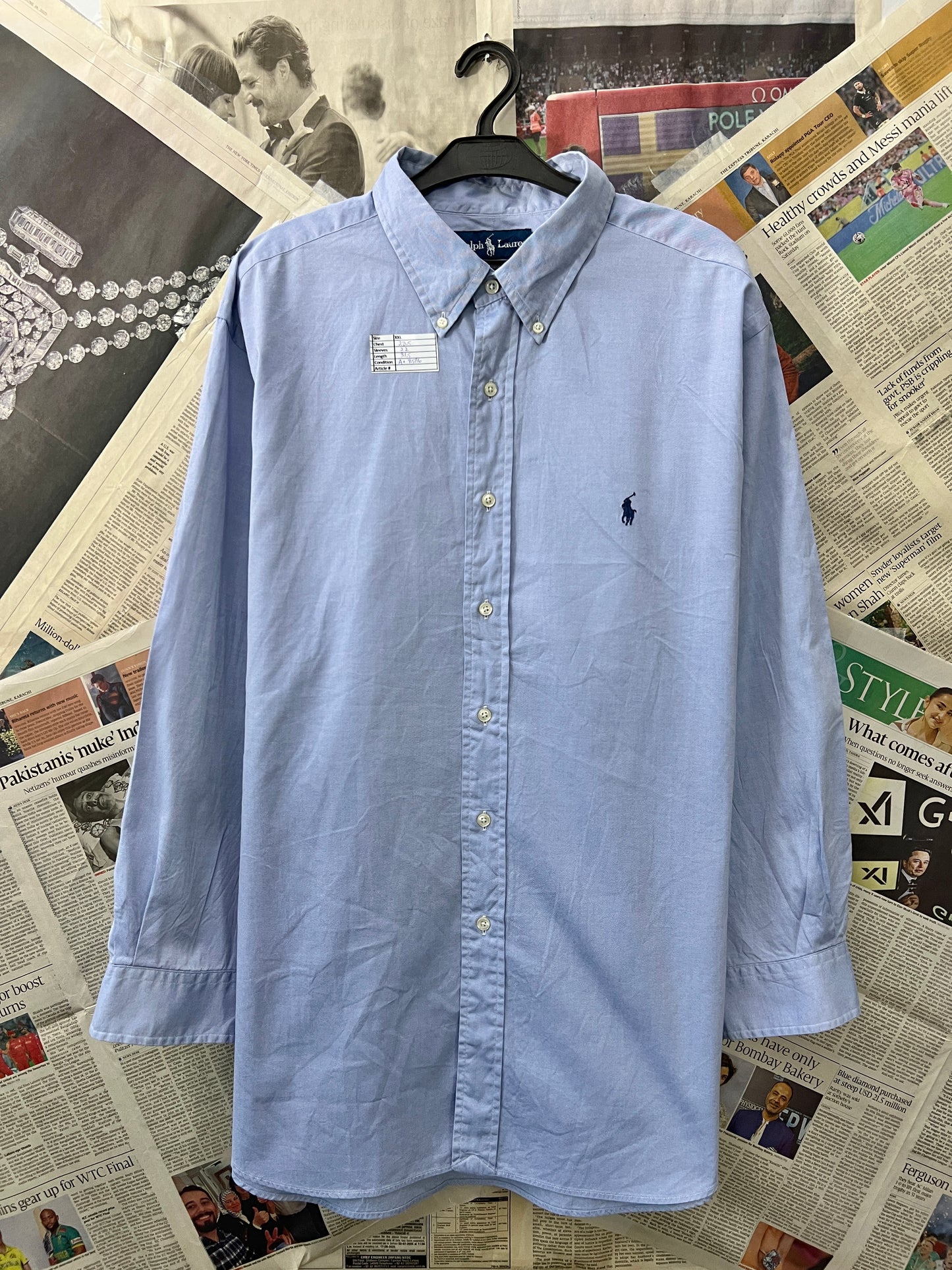 Ralph Lauren® Blue | Chest: 28.5 | XXL | Shirt | Cotton