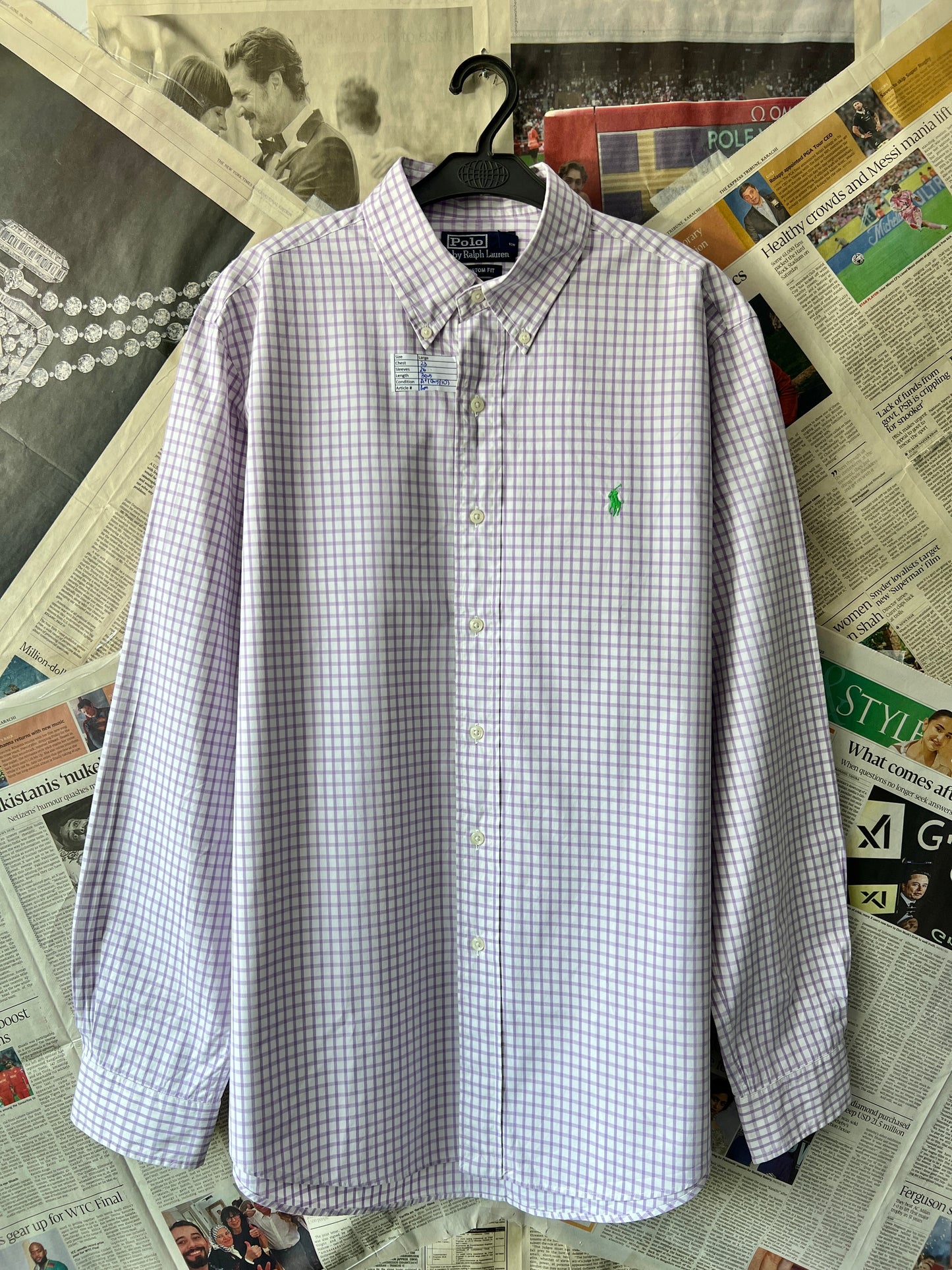 Ralph Lauren® Violet Check | Chest 23 | Large | Cotton