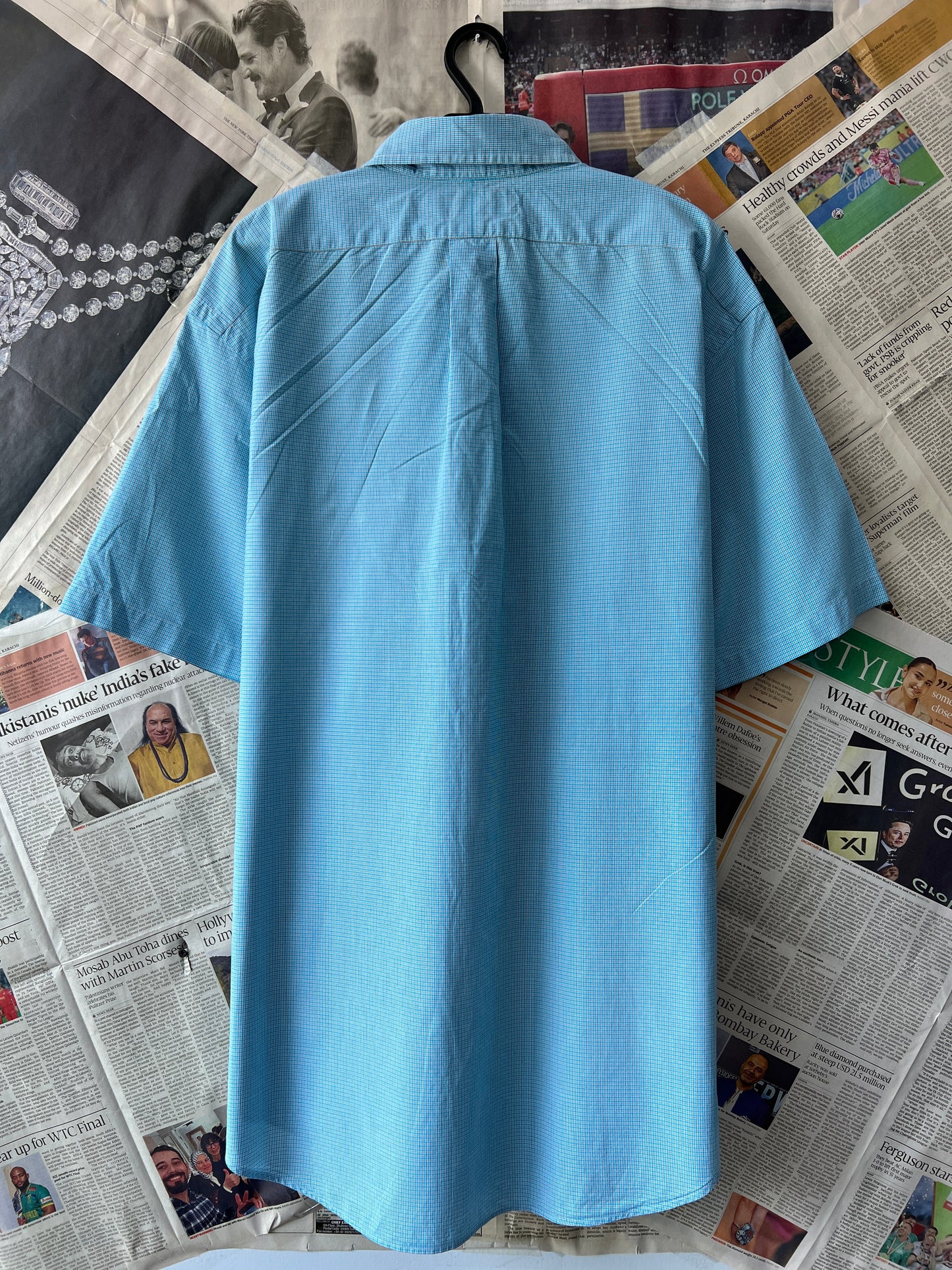 Ralph Lauren® XXL | Chest 28.5 | Cyan Check | Shirt | Cotton