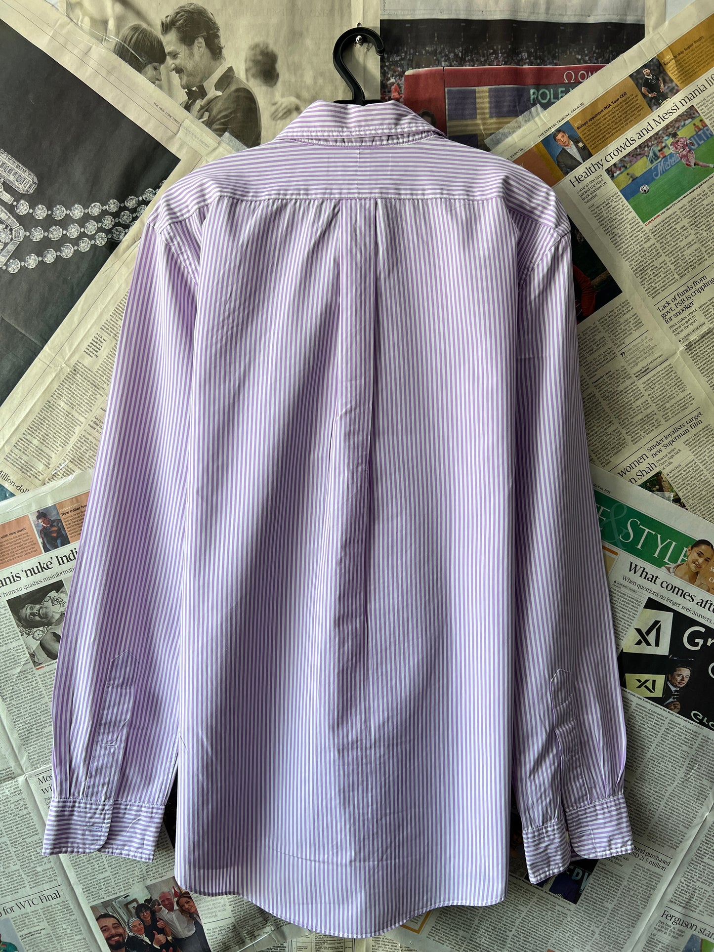 Ralph Lauren® Violet Stripes on White – (Chest: 23)