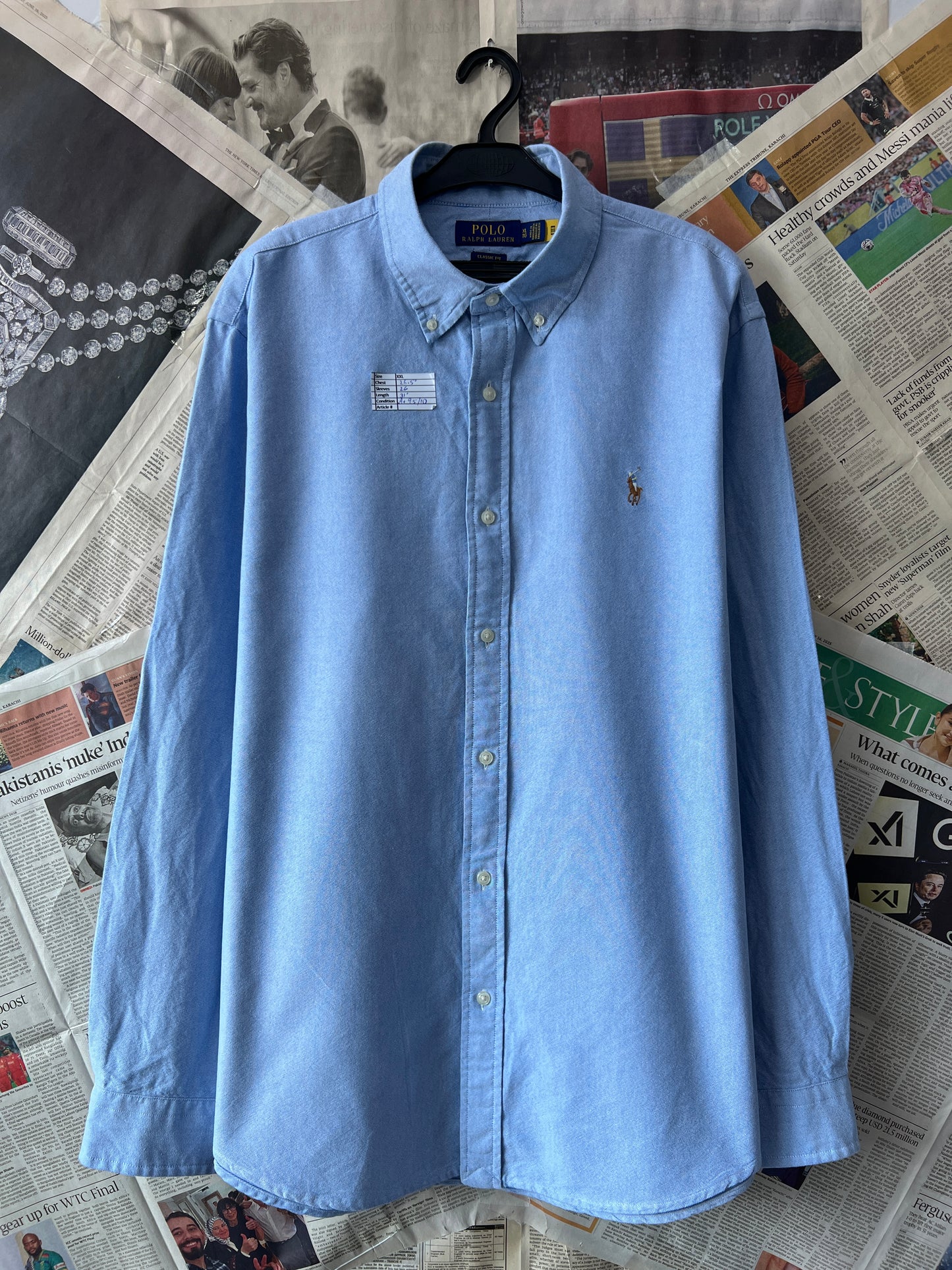 Ralph Lauren® Blue Oxford | Chest: 26.5 | XXL | Shirt | Cotton