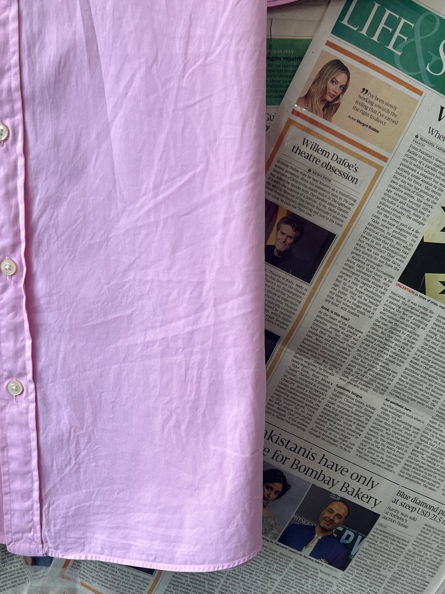 Ralph Lauren® Pink Feather Weight Twill | Chest 26 | XL | Shirt | Cotton blend