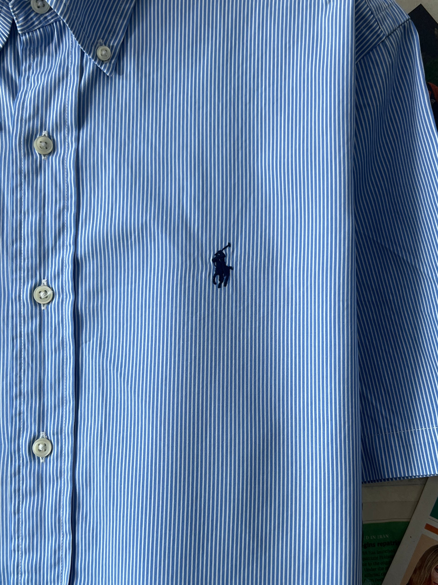 Ralph Lauren® Blue Pin Check | Chest 23.5 |L | Shirt | Cotton