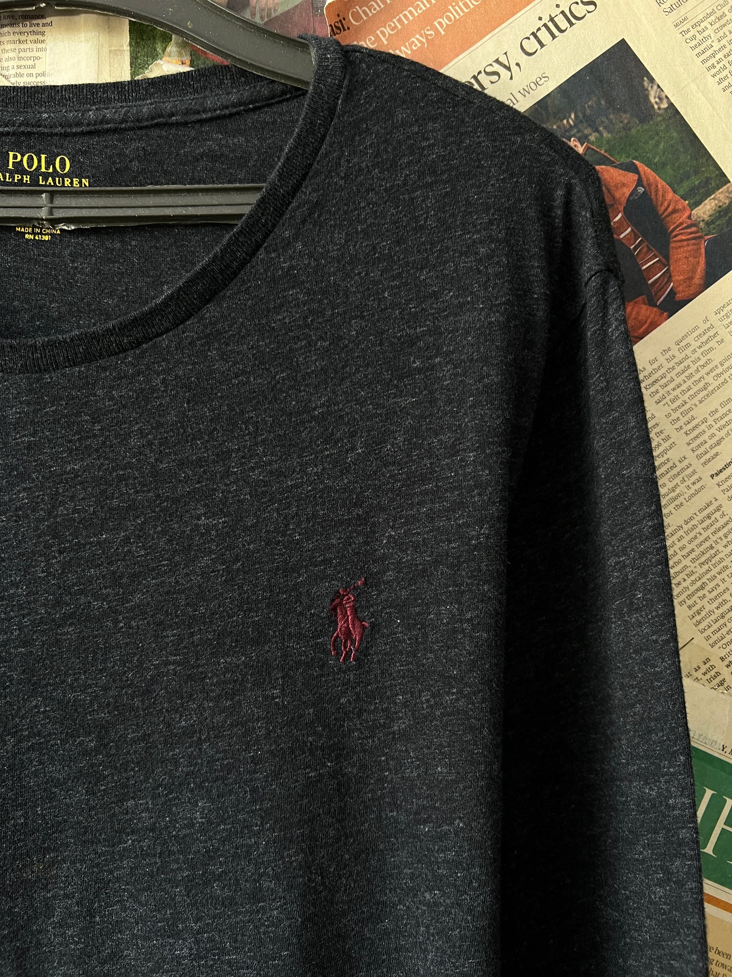 Ralph Lauren® Medium | Chest 22 | Charcoal | Light Sweat Shirt | Cotton | 719