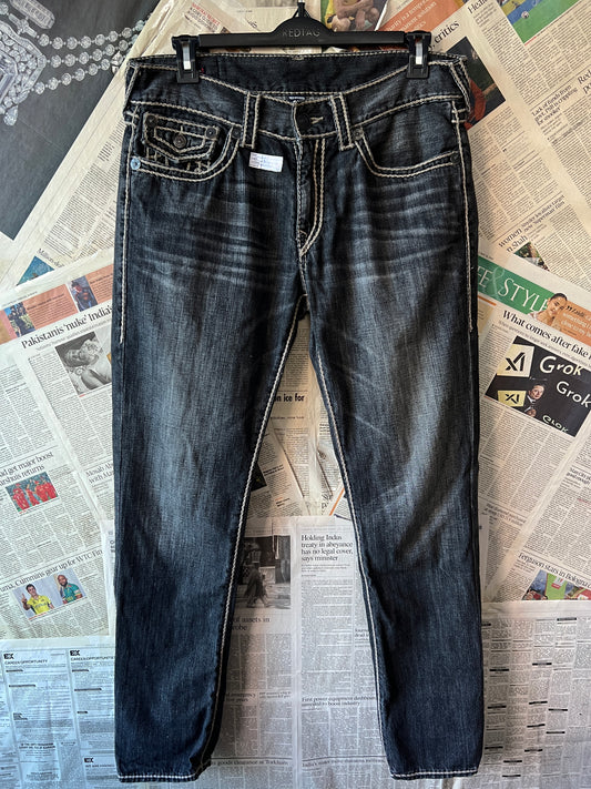 True Religion® Waist 34 | Denim Pants | Ricky Relaxed Straight | Vintage | 1084