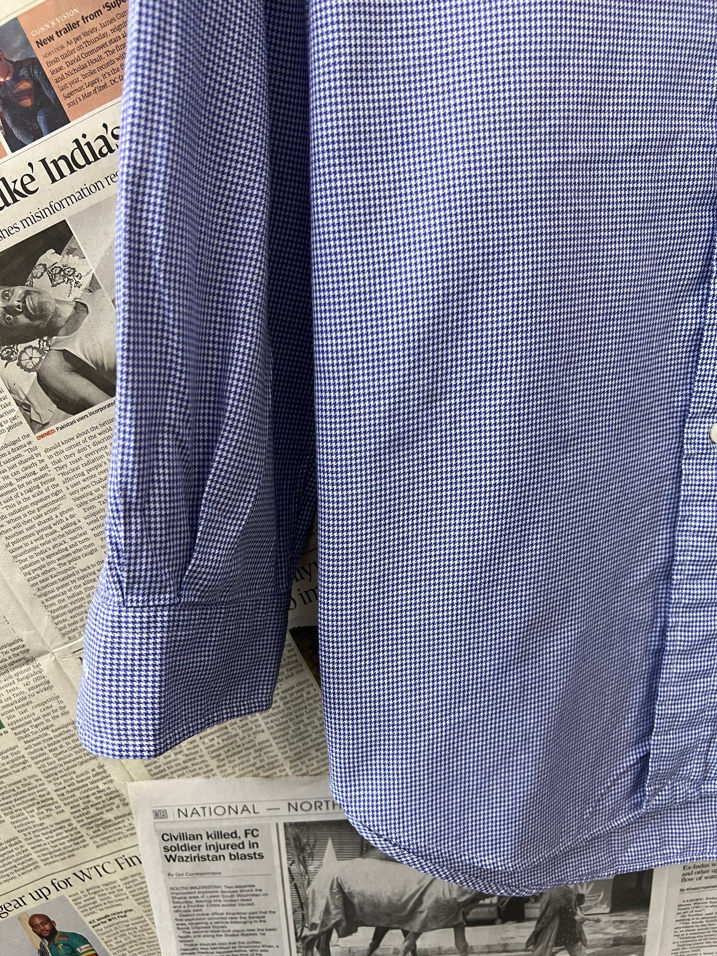 Ralph Lauren® Large | Chest 24 | Blue Pin Check | Shirt | Cotton