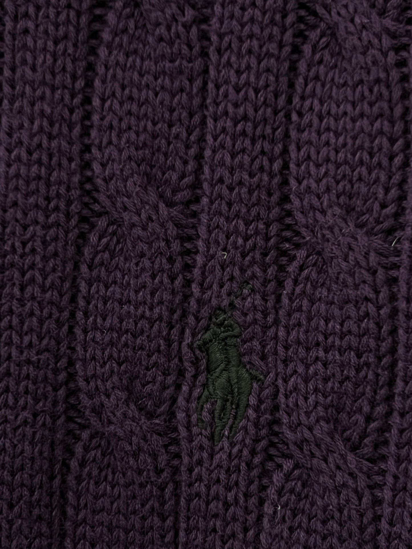 Women-Ralph Lauren® Small | Bust 21" | Wine | Cable Knit Sweater | Cotton | 509