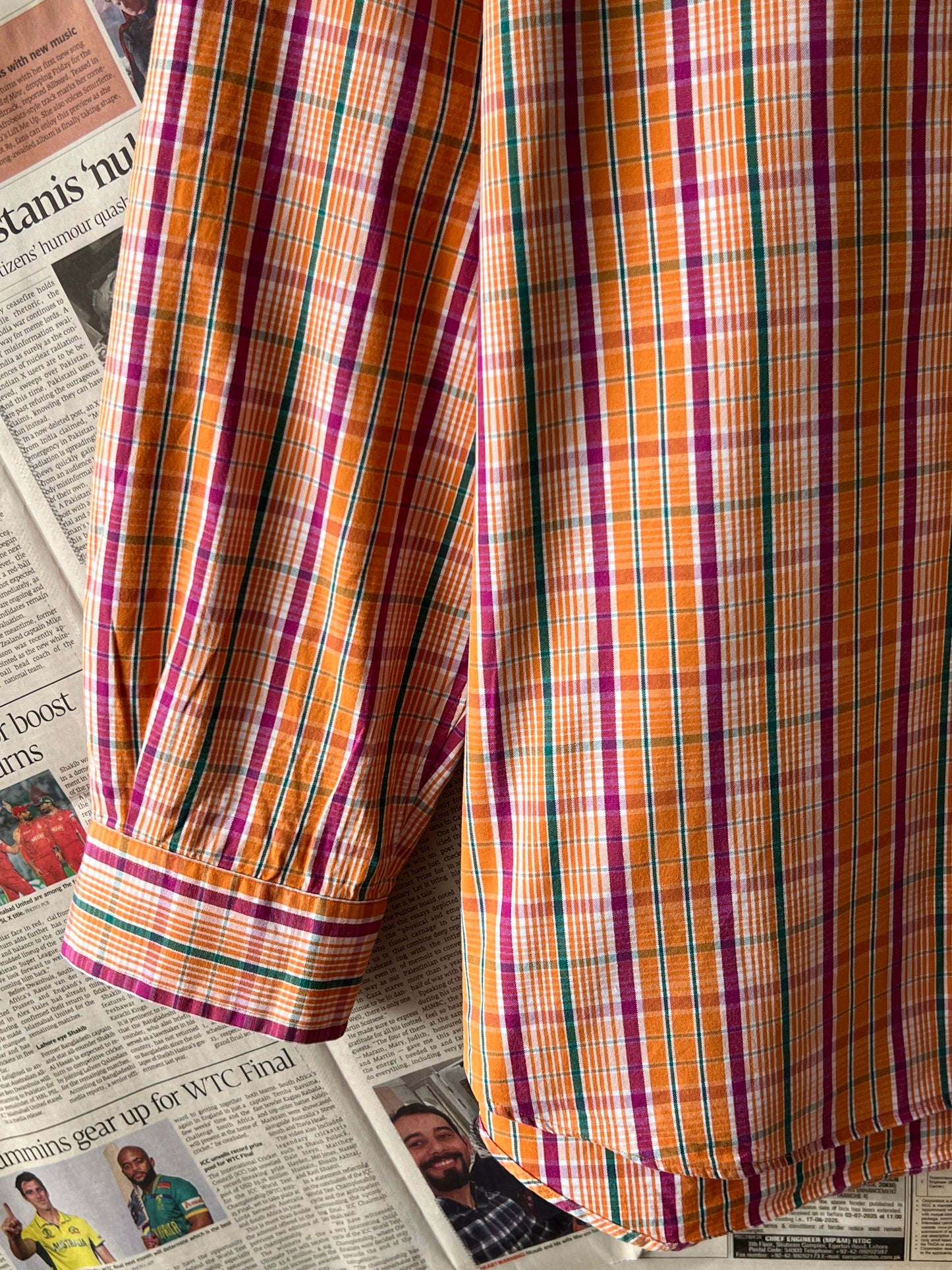 Ralph Lauren® Orange Check | Chest: 29 | XXXL | Shirt | Cotton