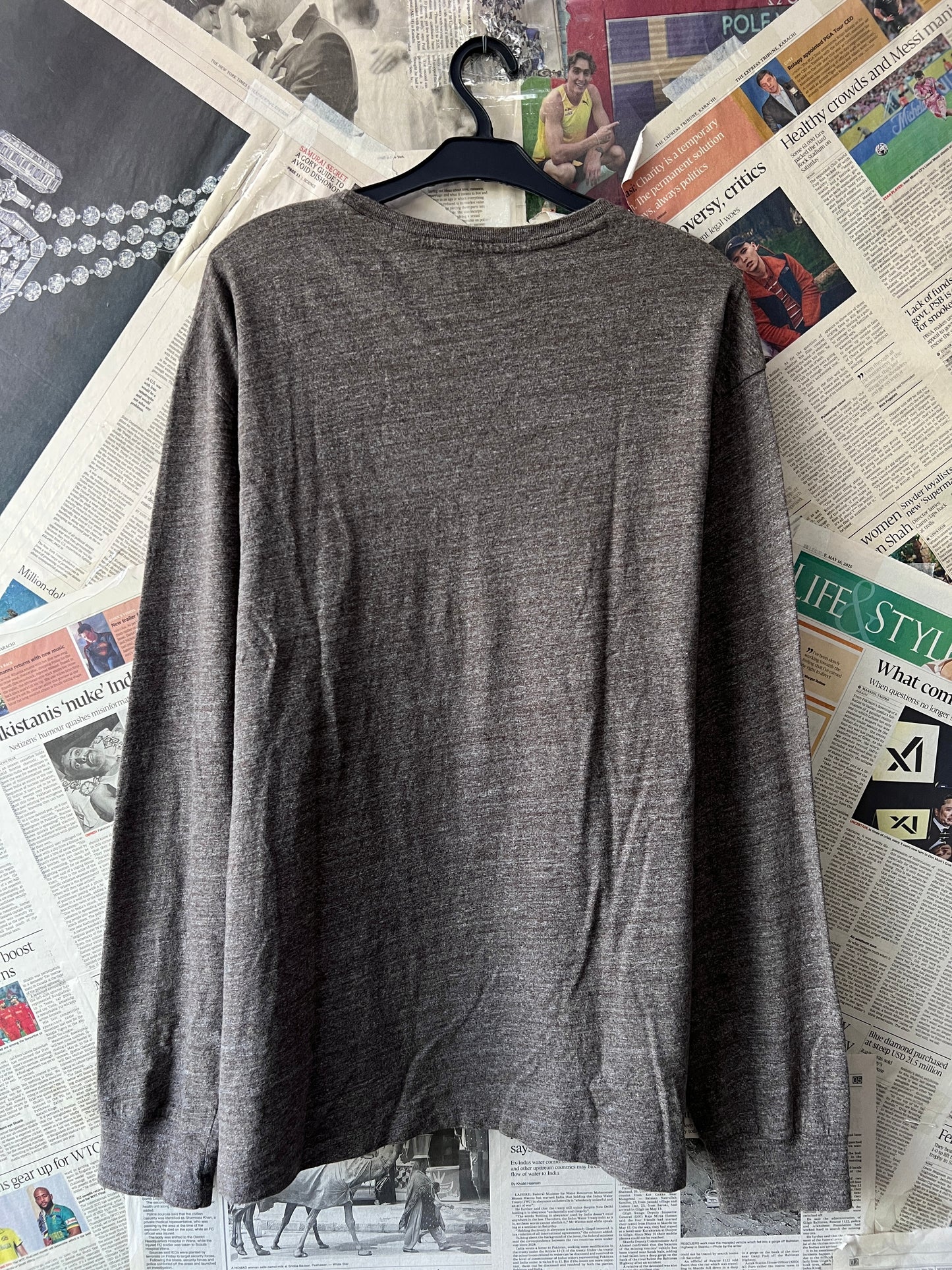 Ralph Lauren® Large | Chest 23.5 | Dark Beige | Full-Sleeves Shirt | Cotton | 492