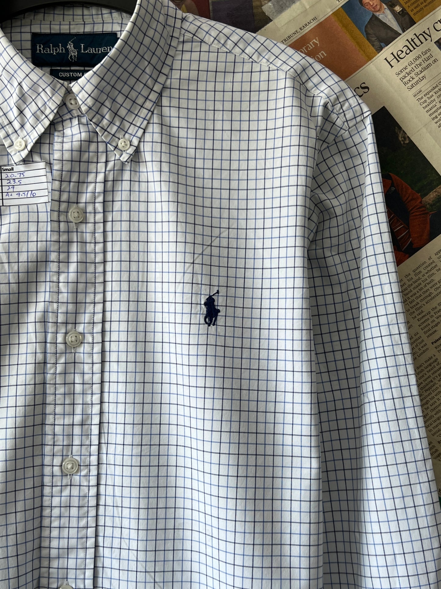 Ralph Lauren® Small | Chest 20.75 | White Box Check | Shirt | Cotton