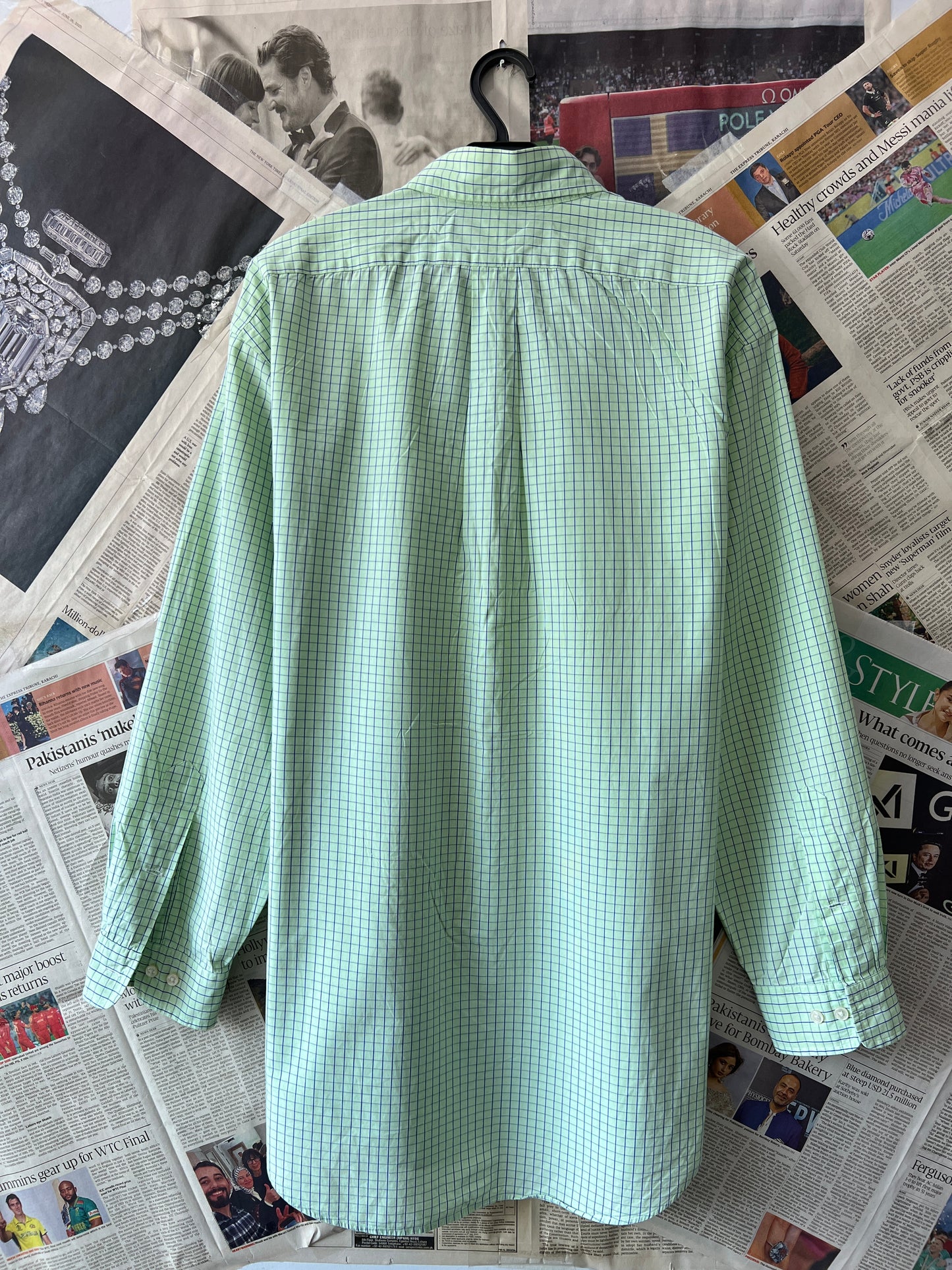 Ralph Lauren® Cucumber Check | Chest: 26.5 | XXL | Shirt | Cotton