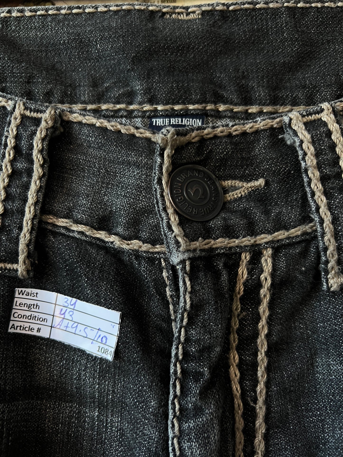 True ReligionĀ® Waist 34 | Denim Pants | Ricky Relaxed Straight | Vintage | 1084