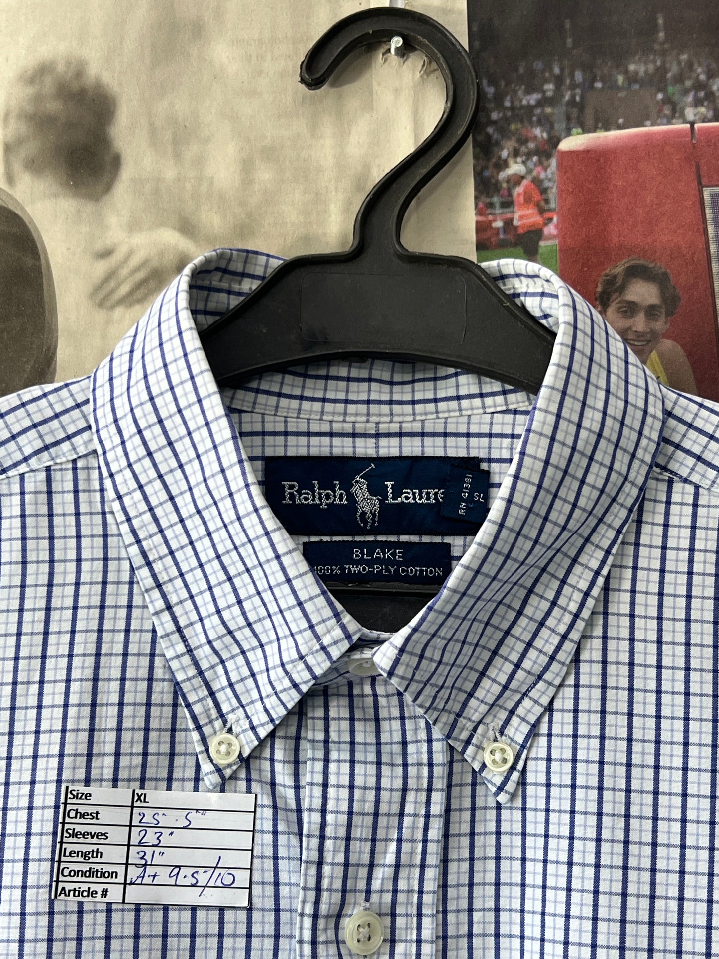 Ralph Lauren® White Check | Chest 25.5 | XL | Shirt | Cotton