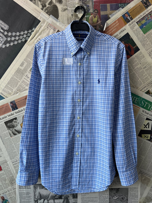 Ralph LaurenĀ® XS | Chest 18.5 | Blue Check | Shirt | Cotton | 496