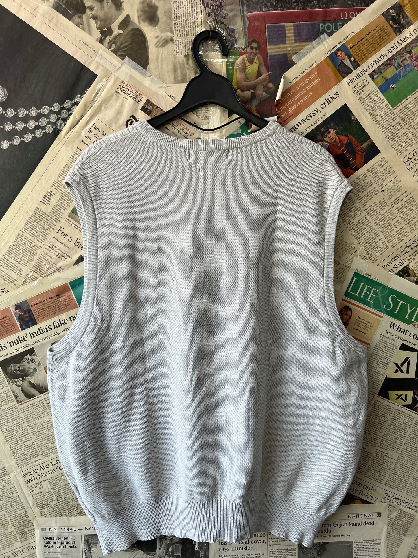 Ralph Lauren® XL | Chest 25 | Grey | Sleeveless Sweater | Cotton | 716