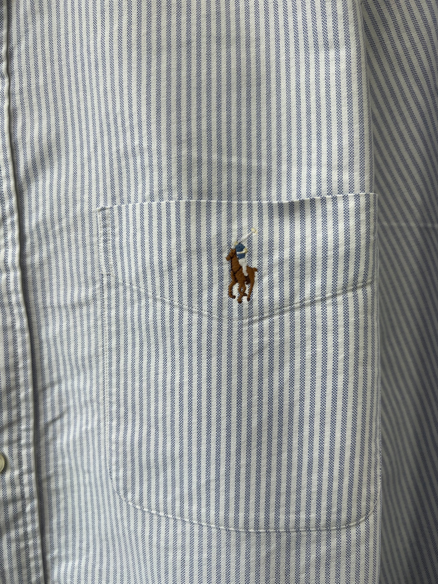 Ralph Lauren® XL | Chest 26 | Grey Striped Oxford | Shirt | Cotton