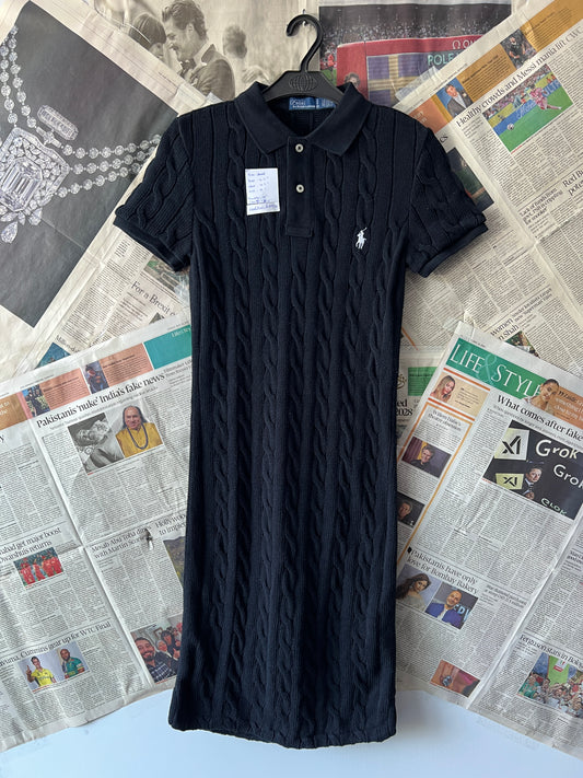 Women-Ralph Lauren® Black | Bust 16.5" | Small | Dress | Cotton