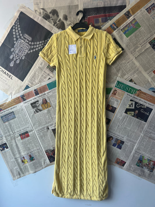 Women-Ralph Lauren® Yellow | Bust 17" | Small | Dress | Cotton