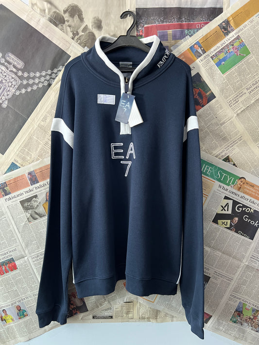 Armani® Large/XL | Chest 24.5 | Space Blue | Quarter Zipper Sweater