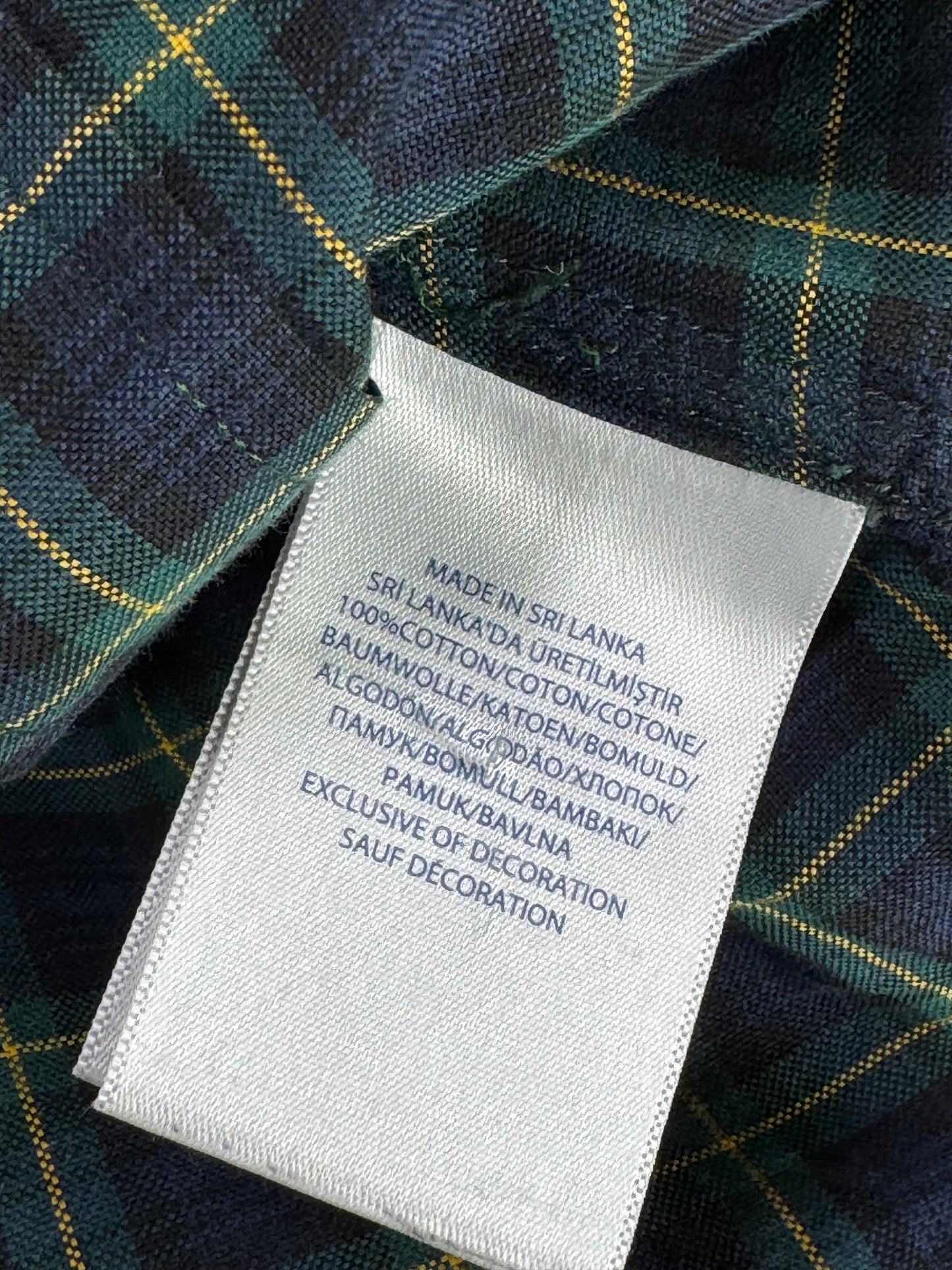 Ralph Lauren® Small | Chest 19" | Green | Plaid Shirt | Cotton | 3571