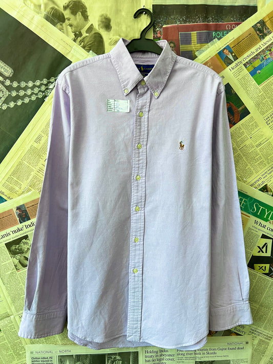 Ralph Lauren® Medium | Chest 22 | Violet Stretch Oxford | Shirt | Cotton