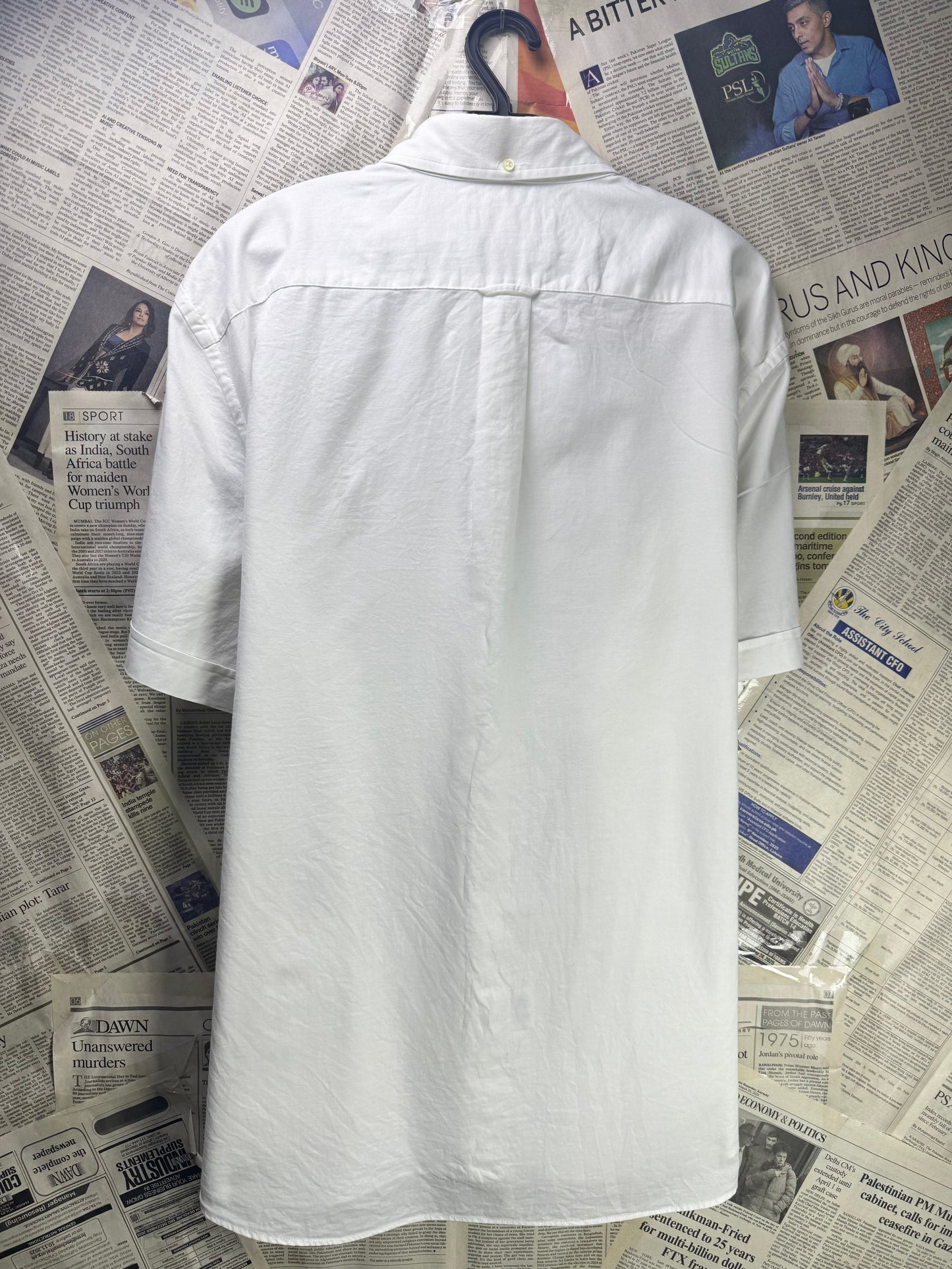 Ralph Lauren® XL | Chest 26.5" | White | Chambray Oxford Shirt | Cotton | 3221