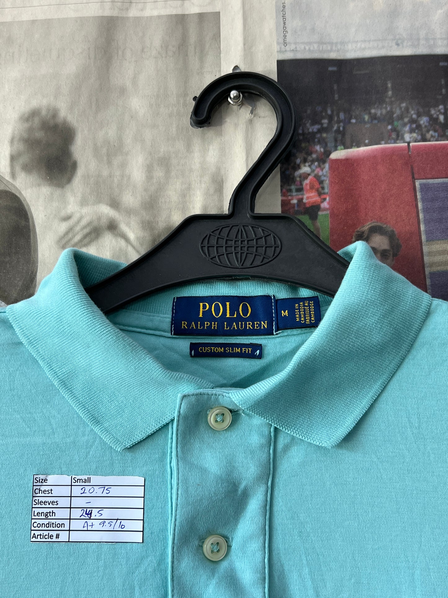 Ralph Lauren® Small | Chest 20.75 | Cyan | Polo | Cotton