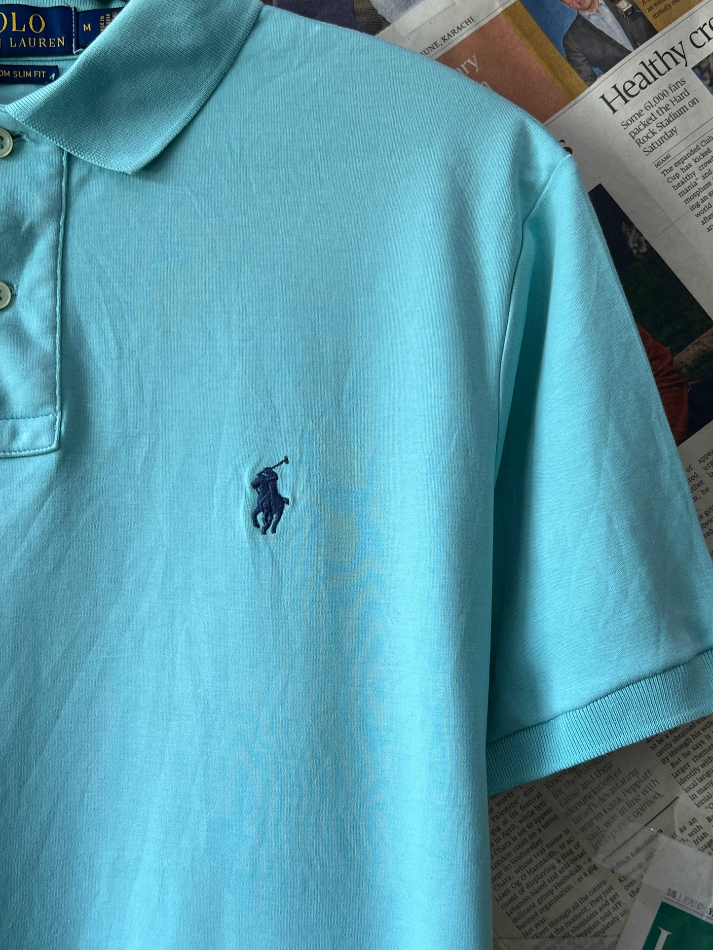 Ralph Lauren® Small | Chest 20.75 | Cyan | Polo | Cotton
