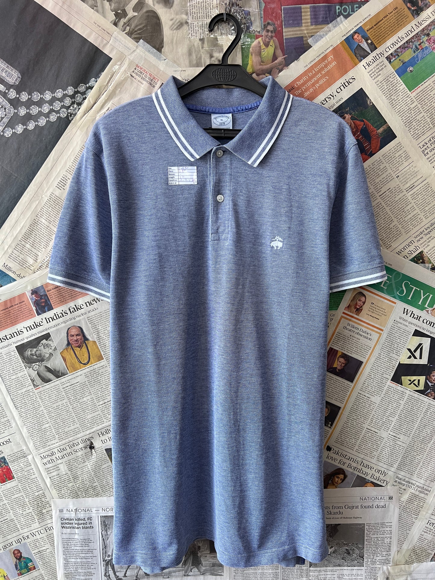 Brooks BrothersĀ® Large | Chest 23 | Grey | Polo | Cotton | 671