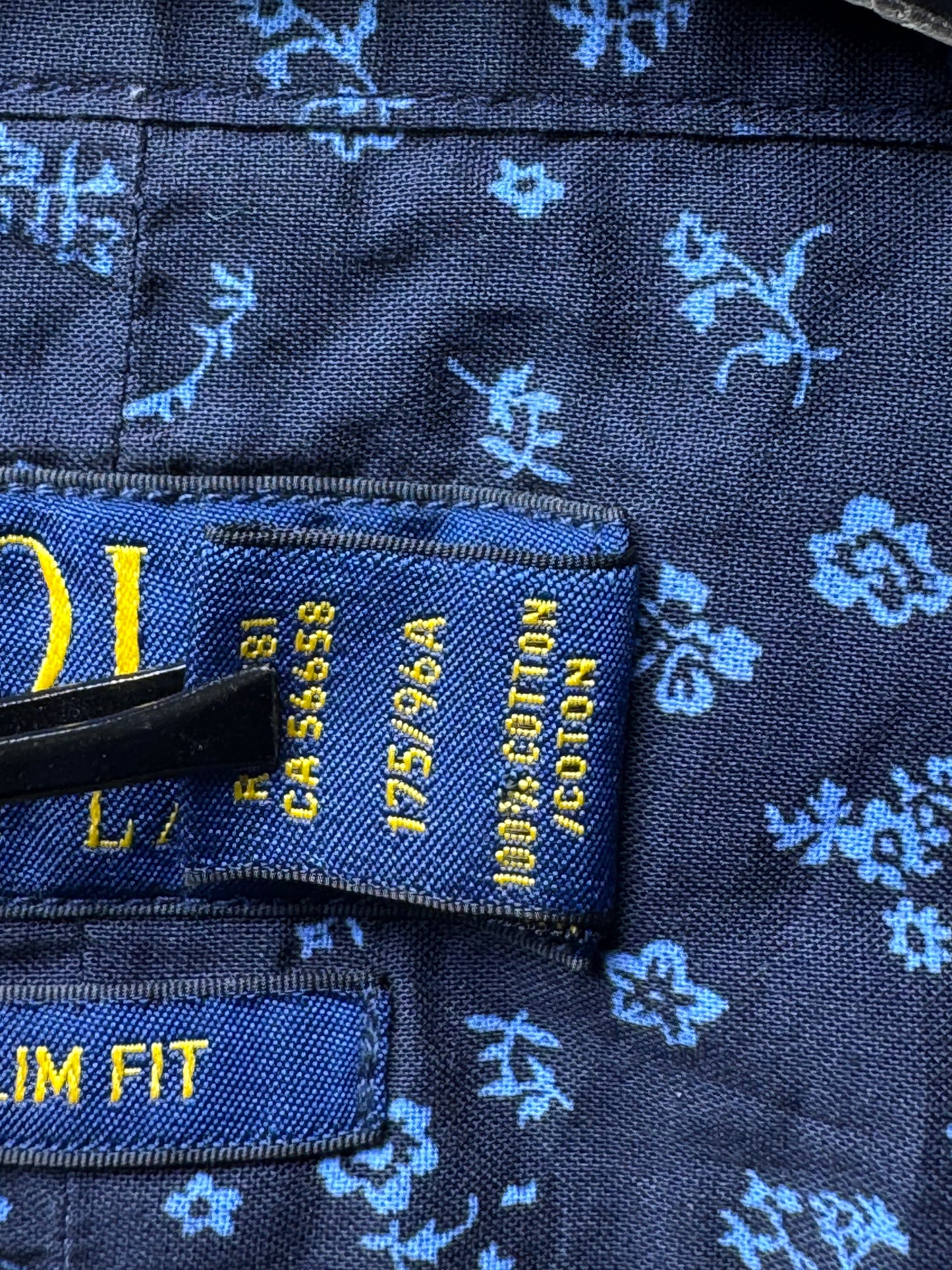 Ralph Lauren® Medium | Chest 22.5" | Navy Blue Floral Pattern | Shirt | Cotton | 3667