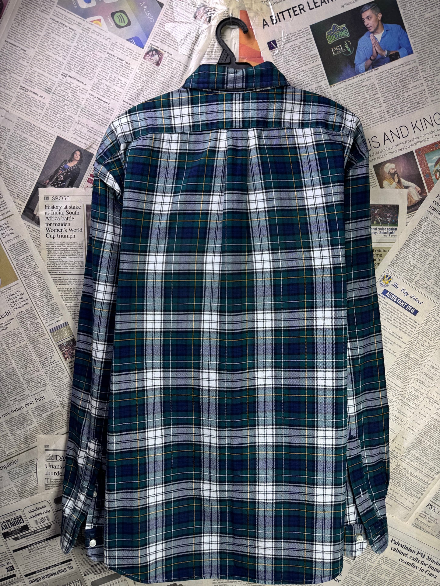 Ralph Lauren® XXL | Chest 26.5" | Forest Green & White | Flannel Shirt | Cotton | 3514