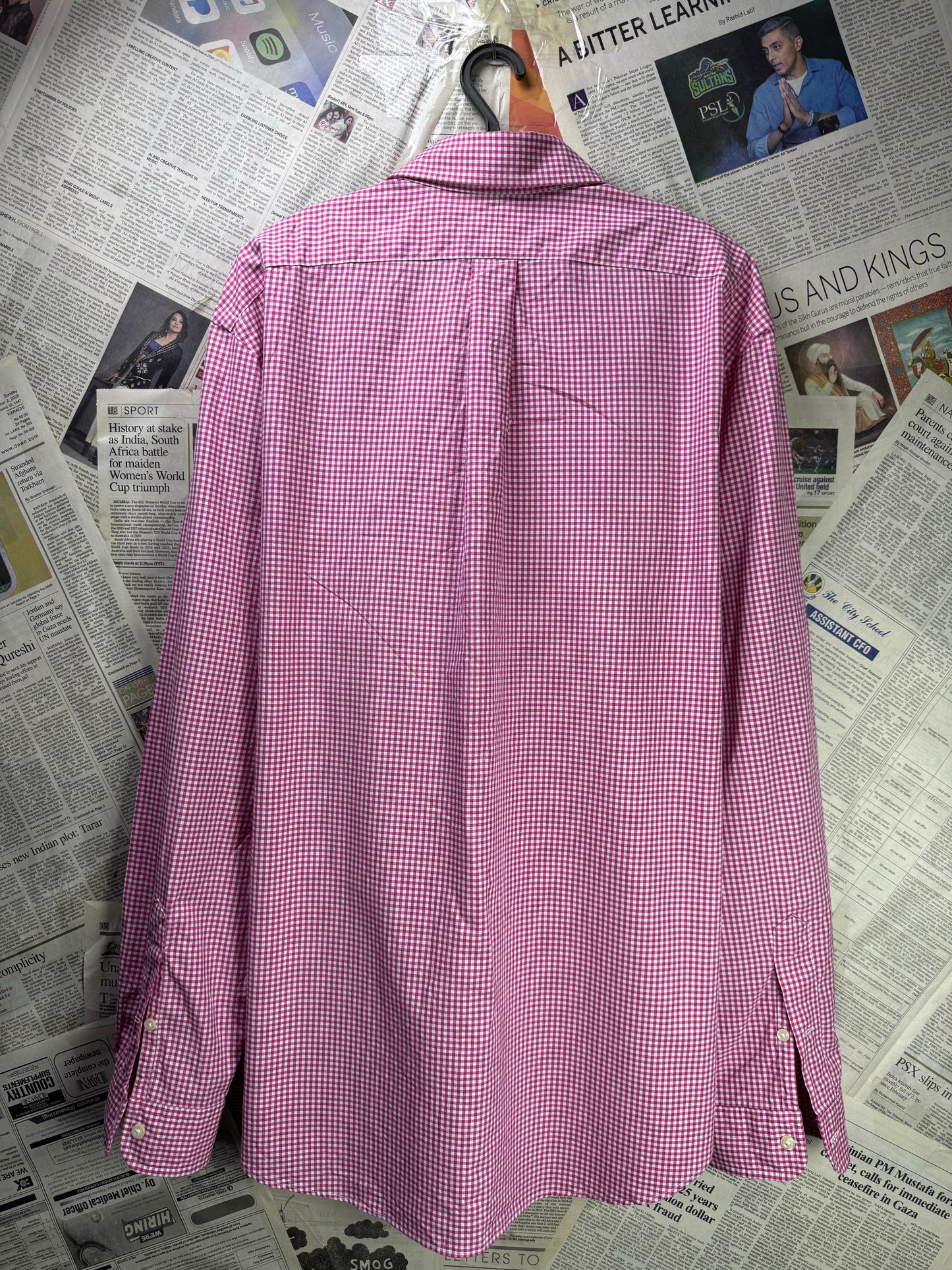 Ralph Lauren® XL | Chest 26" | Pink & White Check | Shirt | Cotton | 3503