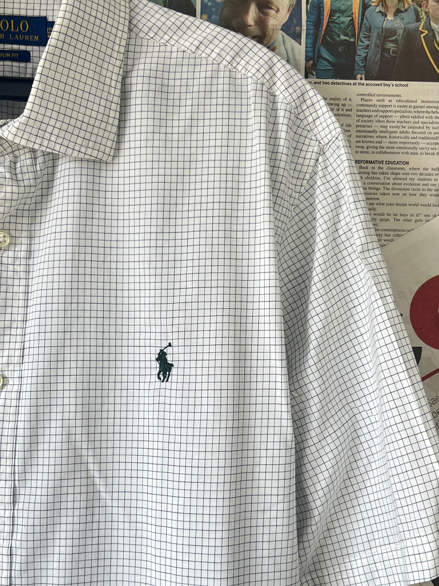 Ralph Lauren® Box Check on White – (Chest: 25.5)