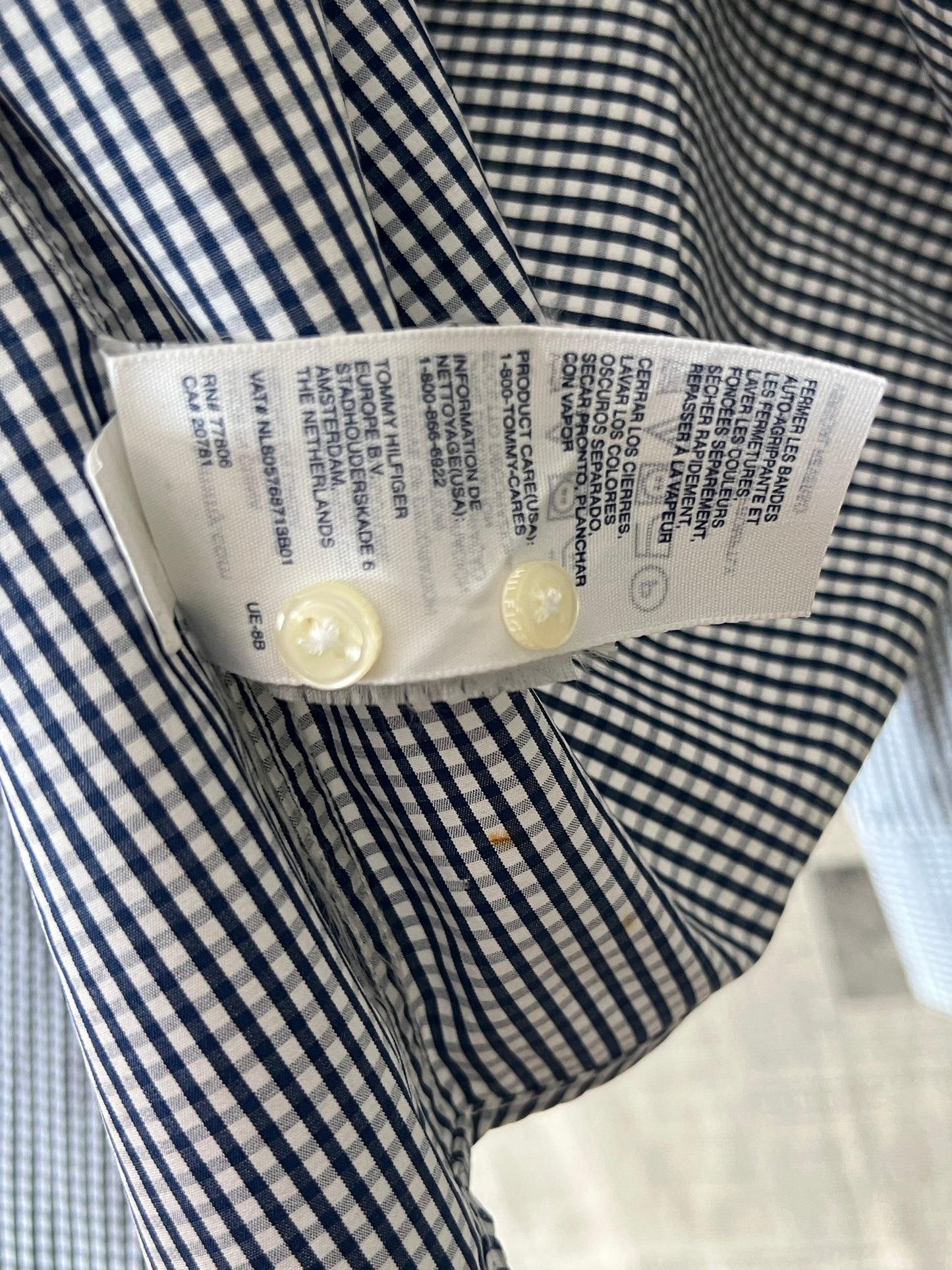 Tommy HilfigerĀ® Small | Chest 20.5 | Blue Check | Shirt | Cotton | 599