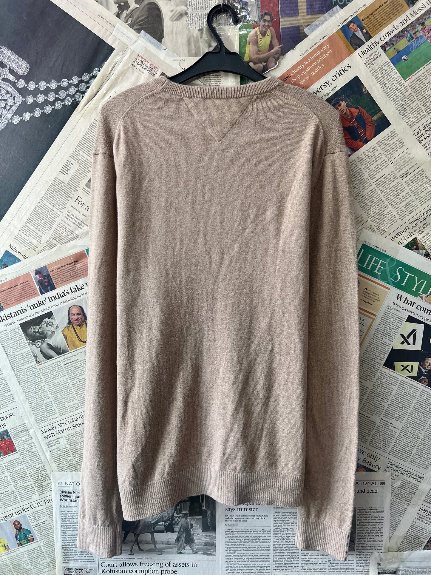 T*mmy HilfigerĀ® Large | Chest 23 | Dark Beige | Sweater | Cotton-Cashmere Blend | 600